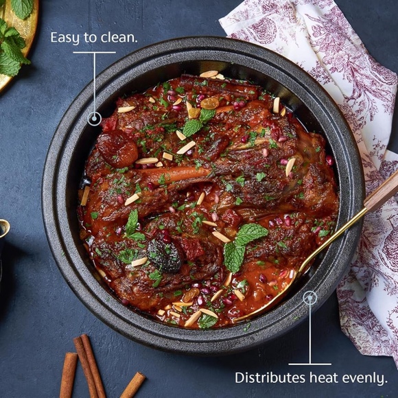 Kook Moroccan Tagine, Enameled Cast Iron Cooking Pot, Tajine Ceramic - Picture 3 of 5